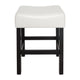Counter Stool Seat of 2 | Ivory Bonded Leather Saddle Seat | Black