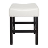Counter Stool Seat of 2 | Ivory Bonded Leather Saddle Seat | Black BM335321