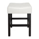 Counter Stool Seat of 2 | Ivory Bonded Leather Saddle Seat | Black BM335321