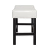 Counter Stool Seat of 2 | Ivory Bonded Leather Saddle Seat | Black