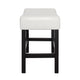 Counter Stool Seat of 2 | Ivory Bonded Leather Saddle Seat | Black