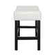 Counter Stool Seat of 2 | Ivory Bonded Leather Saddle Seat | Black BM335321