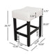 Counter Stool Seat of 2 | Ivory Bonded Leather Saddle Seat | Black