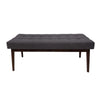 Ottoman Footstool Bench | 44" Button Tufted Gray Fabric Top