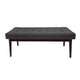 Ottoman Footstool Bench | 44" Button Tufted Gray Fabric Top