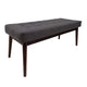 Ottoman Footstool Bench | 44" Button Tufted Gray Fabric Top