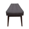 Ottoman Footstool Bench | 44’’ Button Tufted Gray Fabric Top BM335322
