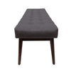 Ottoman Footstool Bench | 44" Button Tufted Gray Fabric Top