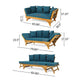Flex Outdoor Daybed | 65’’ Teak Brown Acacia Wood | Blue Cushions
