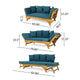Flex Outdoor Daybed | 65" Teak Brown Acacia Wood | Blue Cushions
