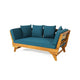 Flex Outdoor Daybed | 65" Teak Brown Acacia Wood | Blue Cushions