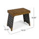 Leo Outdoor Foldable Side Table | 20" Brown Wood | Black Nylon Strap