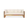 Outdoor Daybed Sofa | 79" | Brown Acacia Wood Frame | Cream Cushions