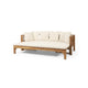 Outdoor Daybed Sofa | 79" | Brown Acacia Wood Frame | Cream Cushions