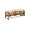 Outdoor Daybed Sofa | 79" | Brown Acacia Wood Frame | Cream Cushions