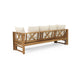 Outdoor Daybed Sofa | 79" | Brown Acacia Wood Frame | Cream Cushions