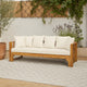 Outdoor Daybed Sofa | 79" | Brown Acacia Wood Frame | Cream Cushions