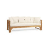 Outdoor Daybed Sofa | 79" | Brown Acacia Wood Frame | Cream Cushions