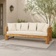 Outdoor Daybed Sofa | 79" | Brown Acacia Wood Frame | Cream Cushions