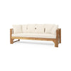 Outdoor Daybed Sofa | 79" | Brown Acacia Wood Frame | Cream Cushions