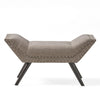 Vibe Ottoman Bench | Tufted Gray Fabric | 36" | Nailhead Trim
