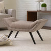 Vibe Ottoman Bench | Tufted Gray Fabric | 36" | Nailhead Trim