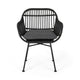 Tee Outdoor Conversation Chair Set of 2 | Gray Rattan | Black Metal