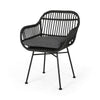 Tee Outdoor Conversation Chair Set of 2 | Gray Rattan | Black Metal