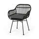 Tee Outdoor Conversation Chair Set of 2 | Gray Rattan | Black Metal