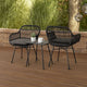 Tee Outdoor Conversation Chair Set of 2 | Gray Rattan | Black Metal