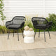 Tee Outdoor Conversation Chair Set of 2 | Gray Rattan | Black Metal