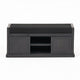 Shoe Bench | 2 Storage Shelves | 43" Dark Gray Acacia Wood