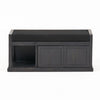 Shoe Bench | 2 Storage Shelves | 43" Dark Gray Acacia Wood