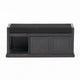 Shoe Bench | 2 Storage Shelves | 43" Dark Gray Acacia Wood