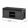 Shoe Bench | 2 Storage Shelves | 43" Dark Gray Acacia Wood