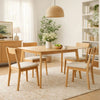 Dining Table | 59" Natural Walnut Brown Rectangular | Tapered Legs