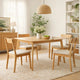 Dining Table | 59" Natural Walnut Brown Rectangular | Tapered Legs