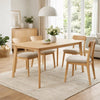 Dining Table | 59" Natural Walnut Brown Rectangular | Tapered Legs