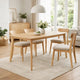 Dining Table | 59" Natural Walnut Brown Rectangular | Tapered Legs