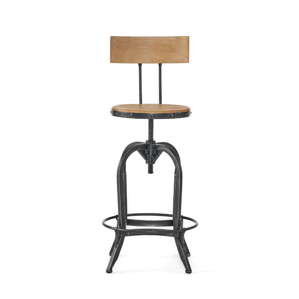 Barstool Chair | Adjustable Height 25-33’’ | Swivel | Brown Black BM335332