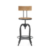 Barstool Chair | Adjustable Height 25-33" | Swivel | Brown Black
