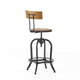 Barstool Chair | Adjustable Height 25-33" | Swivel | Brown Black