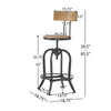 Barstool Chair | Adjustable Height 25-33" | Swivel | Brown Black