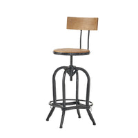 Barstool Chair | Adjustable Height 25-33" | Swivel | Brown Black