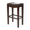 Bar Height Stool Set of 2 | Backless Design | Brown Faux Leather Seat BM335333