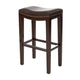 Bar Height Stool Set of 2 | Backless Design | Brown Faux Leather Seat BM335333