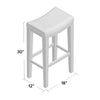 Bar Height Stool Set of 2 | Backless Design | Brown Faux Leather Seat