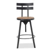 Barstool Chair | Adjustable 26-32" Seat Height | Swivel Black Brown