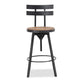 Barstool Chair | Adjustable 26-32’’ Seat Height | Swivel Black Brown BM335334