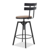 Barstool Chair | Adjustable 26-32" Seat Height | Swivel Black Brown